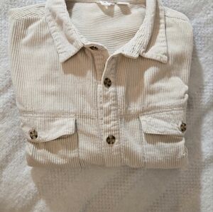 Roxy cream corduroy shacket/shirt Medium Like New Flawless